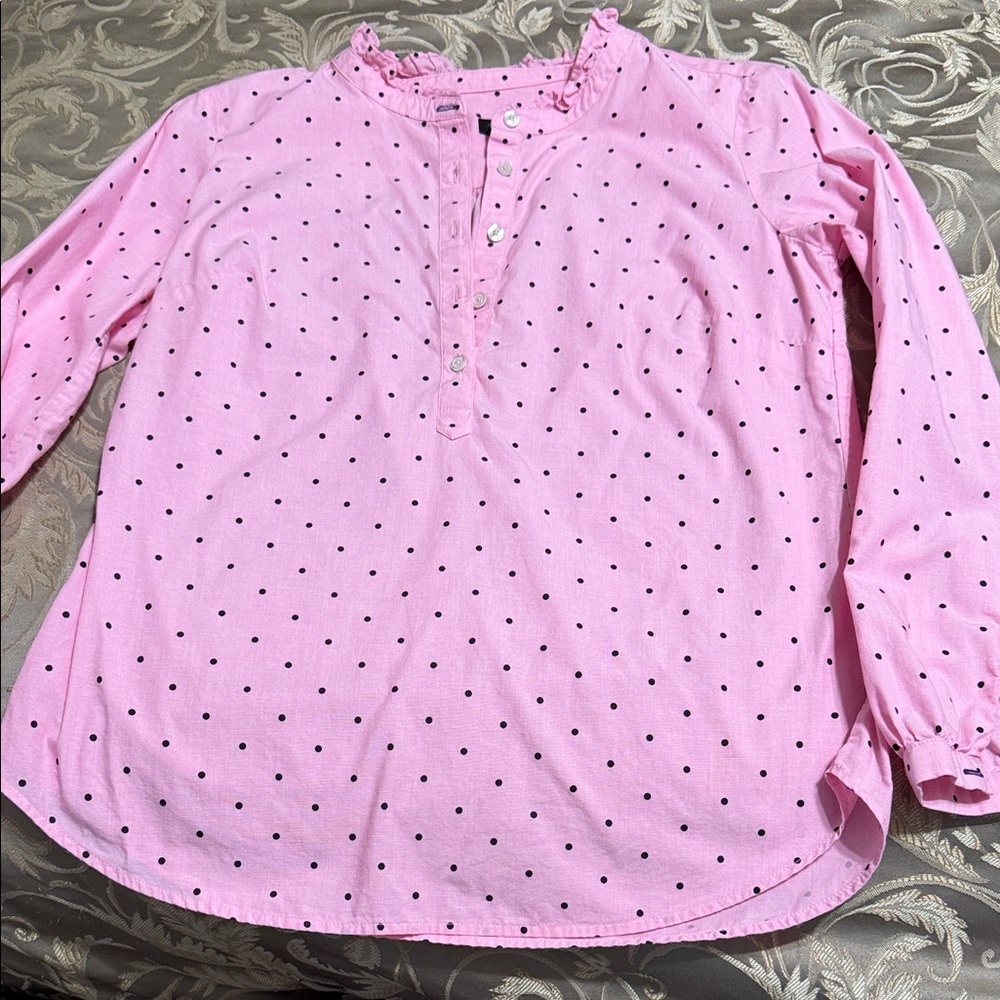 Talbots Pink Polka Dot Blouse